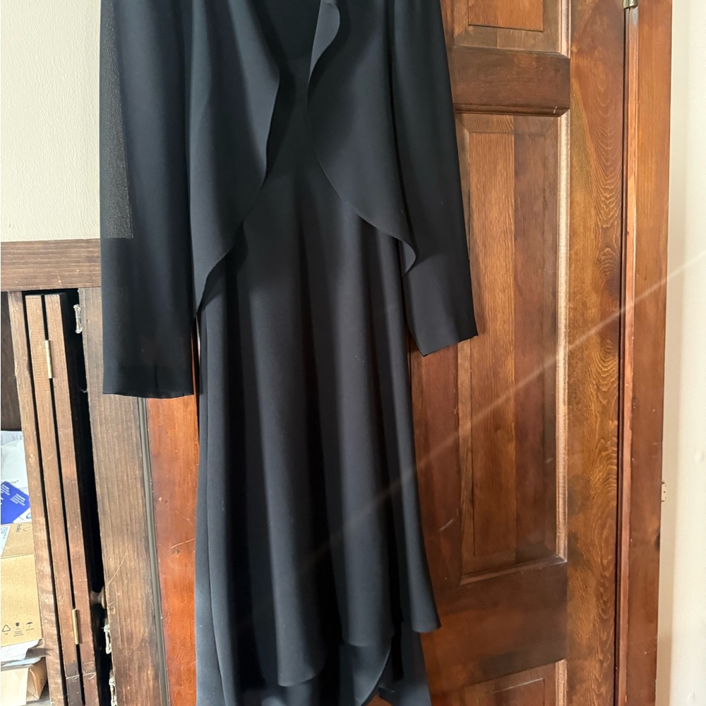 Elegant Black Evening Dress with Sheer Jacket